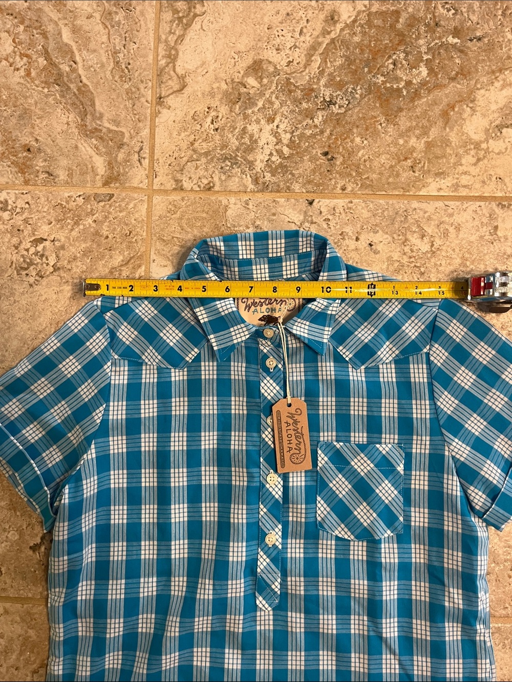 Western Aloha Womens Very Small Fit (S) Palaka Popover Shirt NWT - Picture 8 of 11